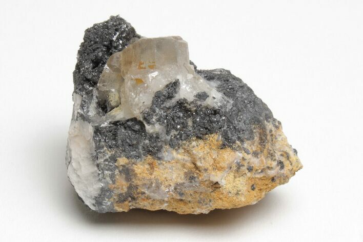 Cerussite Crystals with Bladed Barite on Galena - Morocco #213567